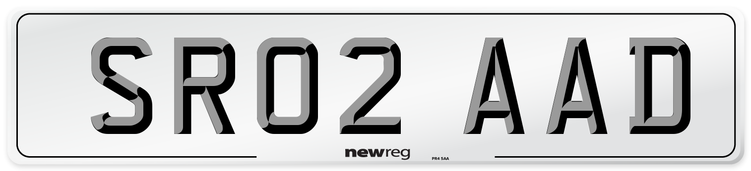 SR02 AAD Number Plate from New Reg